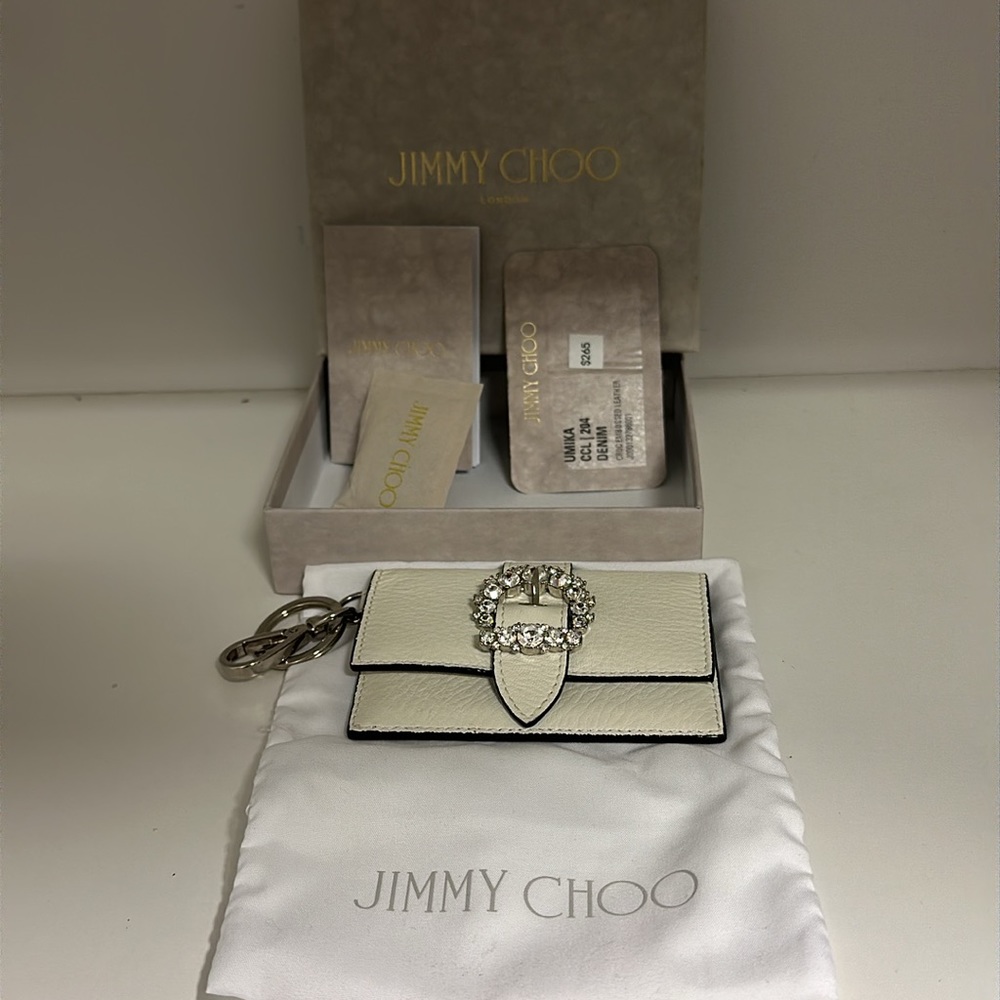 NWOT Authentic jimmy Choo Buckle card case wallet with clip offers accepted.